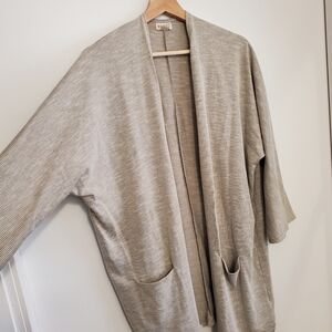 Donni Medium Kimono Cardigan 3/4 Widearm Baggy Open Front Cotton Sweater Stripes